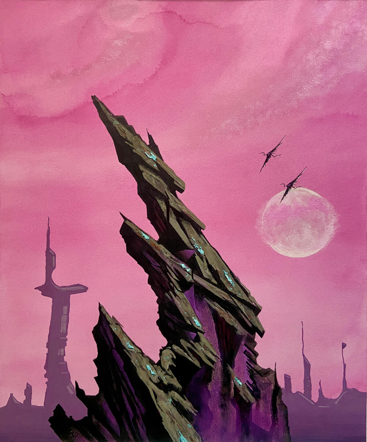 Enhasa 18 ½” X 15 ⅜” casein and gouache on rag paper